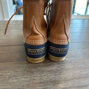 Women’s L.L. Bean Tan and Blue Bean Boots